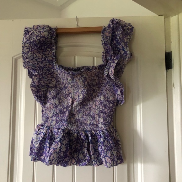 Love the Label Smocked Summer Top Ruffle Sleeves - Picture 2 of 3